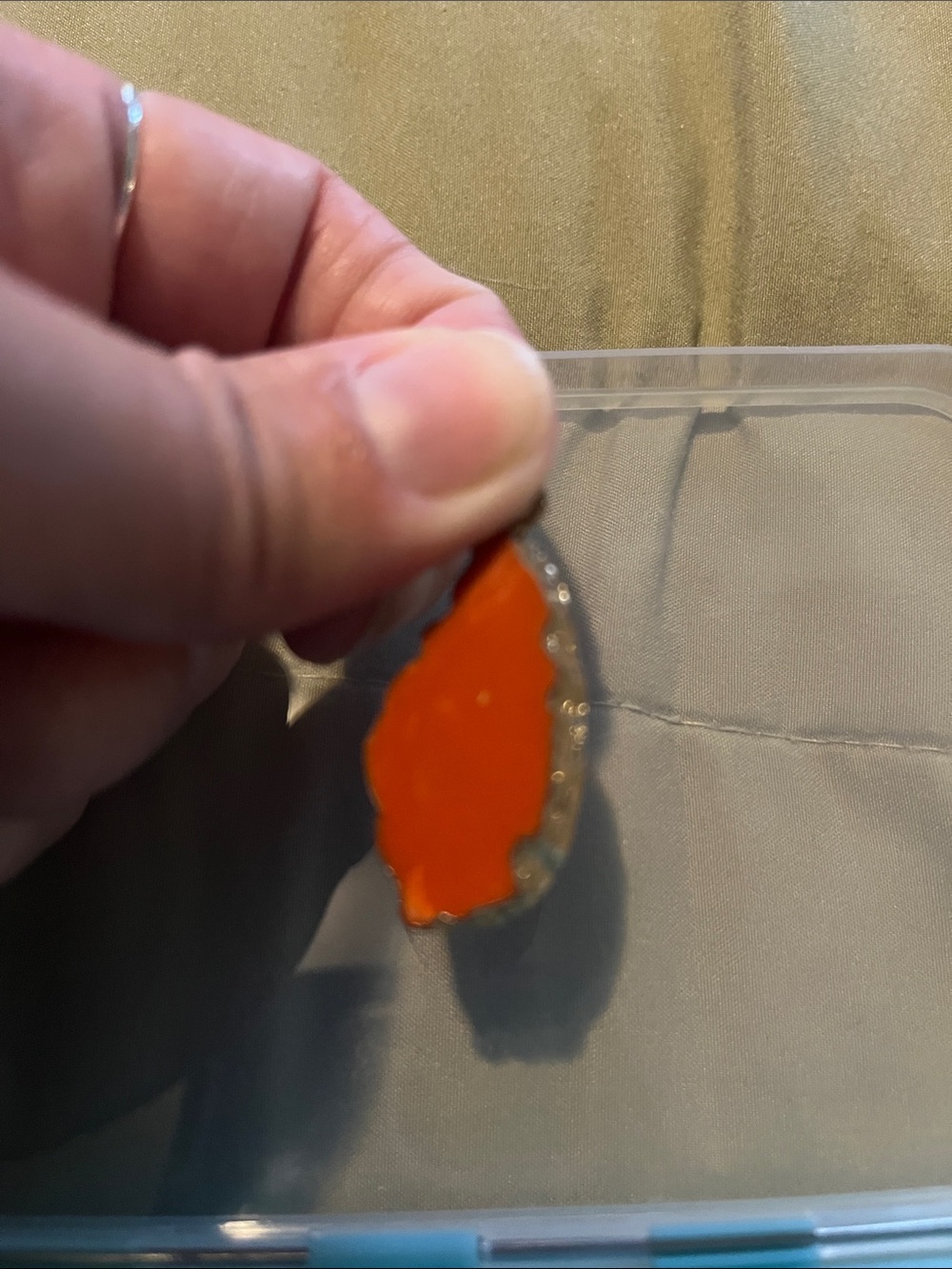 Pendant orange stone with golden details pendant only